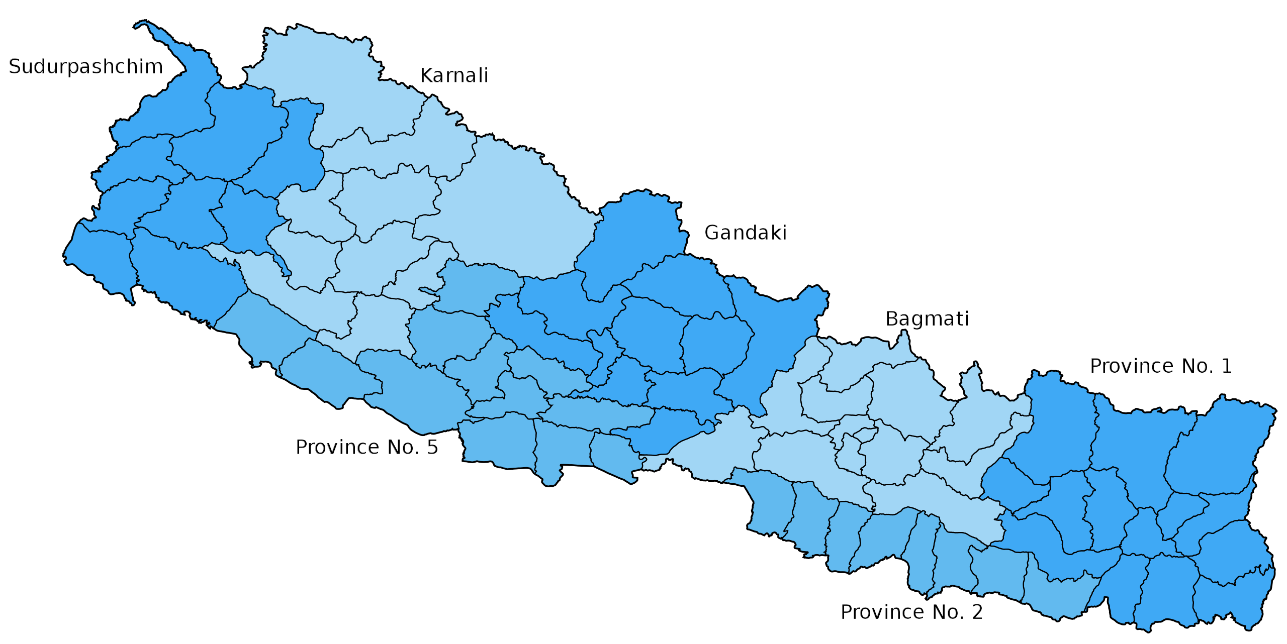 हरेक प्रदेशमा रहेका जिल्लाहरु (सुत्रसहित)